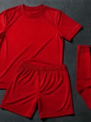 Crimson Kit Flat-Lay football wallpaper, 3840 by 2160 pixels (AI-generated image)