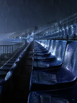Rain on the Terrace football wallpaper, 3840 by 2160 pixels (AI-generated image)