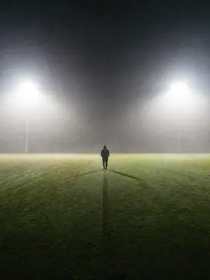 Cinematic Silhouette football wallpaper, 3840 by 2160 pixels (AI-generated image)
