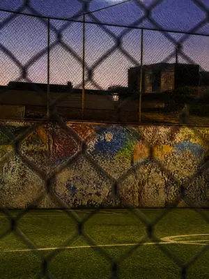 Cage Wall football wallpaper, 3840 by 2160 pixels (AI-generated image)