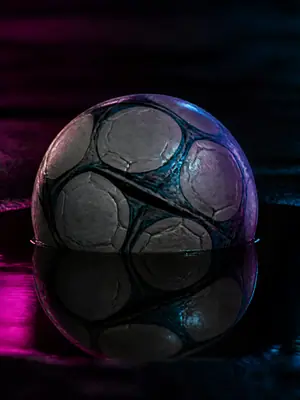 Ball in a Puddle football wallpaper, 3840 by 2160 pixels (AI-generated image)