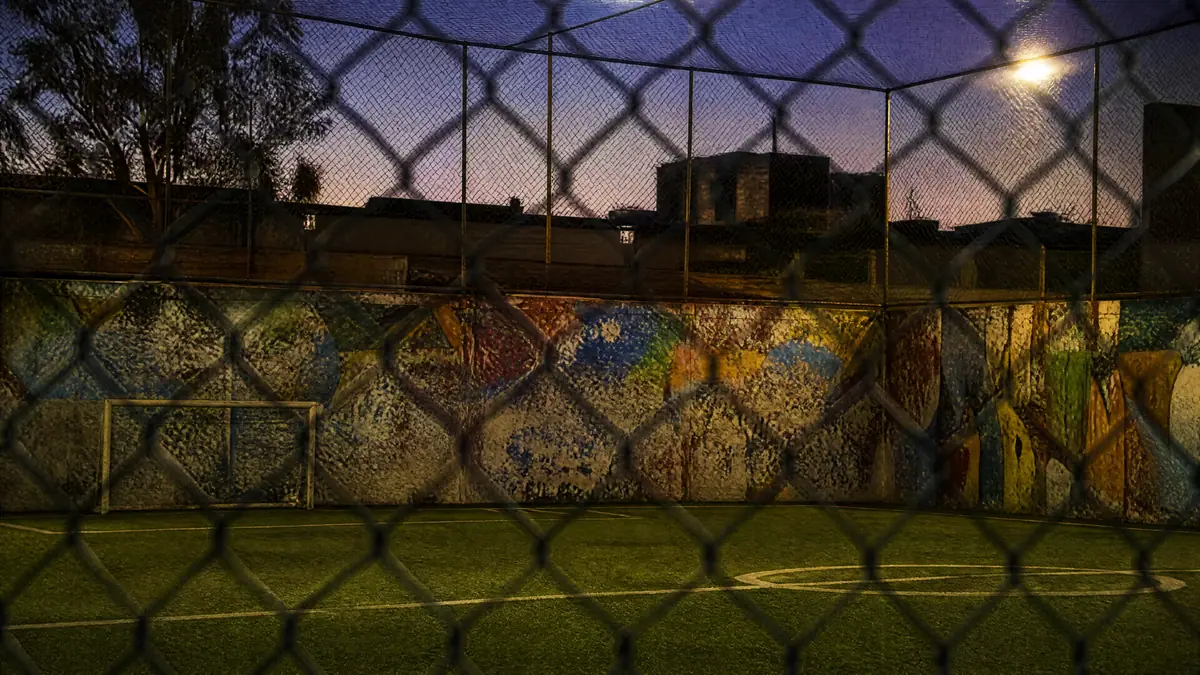 Cage Wall football wallpaper (AI-generated image)