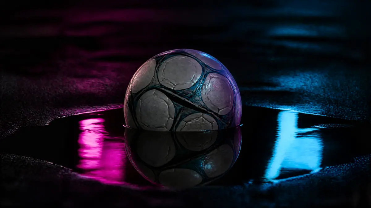 Ball in a Puddle football wallpaper (AI-generated image)