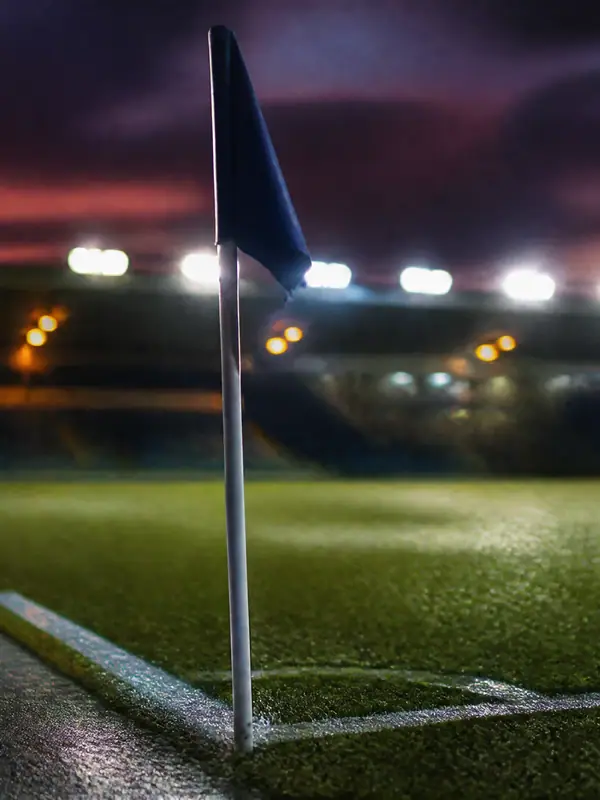Corner Flag at Dusk, 3840 by 2160 pixels (AI-generated image)