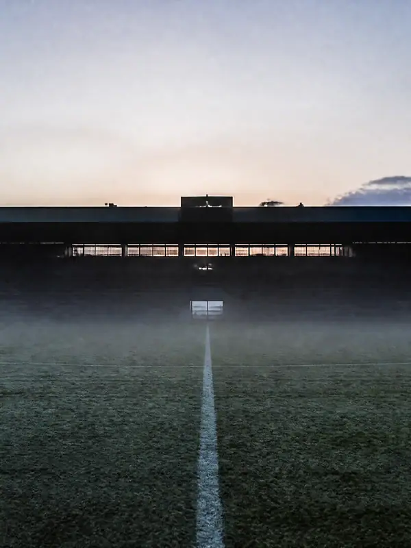 Halfway Line at Dawn, 3840 by 2160 pixels (AI-generated image)
