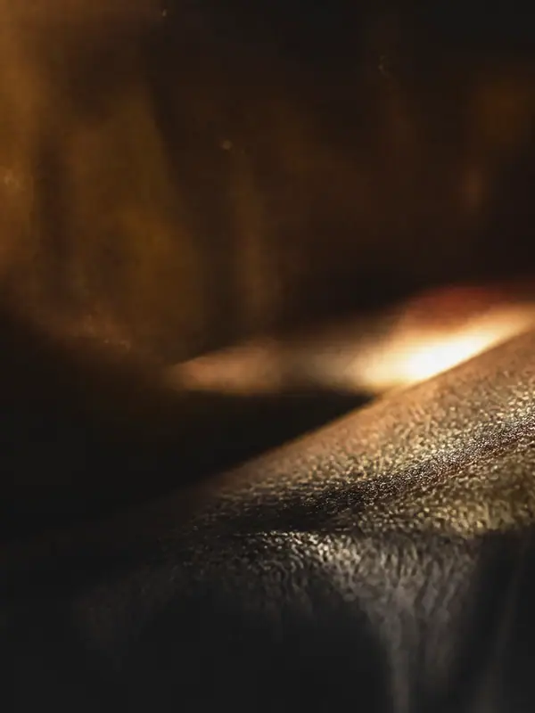 Gold Light on Leather, 3840 by 2160 pixels (AI-generated image)