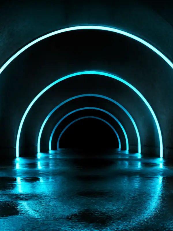 Neon Arch, 3840 by 2160 pixels (AI-generated image)
